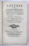 Nollet, Jean-Antoine, Lettres sur l’électricité.