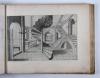 Vredeman de Vries, Jan und Paul, Sammelband mit den deutschen Ausgaben der Perspective und Architectura. I. Perspective. Das ist die weitberuembte khunst, eines scheinenden in oder durchsehenden augensichts Puncten… Leiden, H. Hondius, (1605.) 2 Teile. Mit gestoch. Titel (auf diesem der typographierte deutsche Untertitel montiert), rückseitig das Kuferstichporträt J. Vredeman de Vries’, halbseit. Kupferstichporträt Moritz von Nassau, und 73 Kupfern auf 72 Blättern (Tafeln 33 und 34 auf 1 Blatt, Tafel 47 am Ende des Sammelbandes eingebunden). 7 Blätter Text und 4 Blätter Text inkl. Zwischentitel.– II. Architectura. Die köstliche und weitbrumbte khunst, welche besteht in fünfferley Art der Edifitien… (Leiden), H. Hondius, (1606). Mit gestoch. Titel (hier der Text direkt auf das Papier gedruckt), und 30 Kupfertafeln (statt 31, Tafel BB/2 auf altem Papier faksimiliert). 7 Blätter Text.